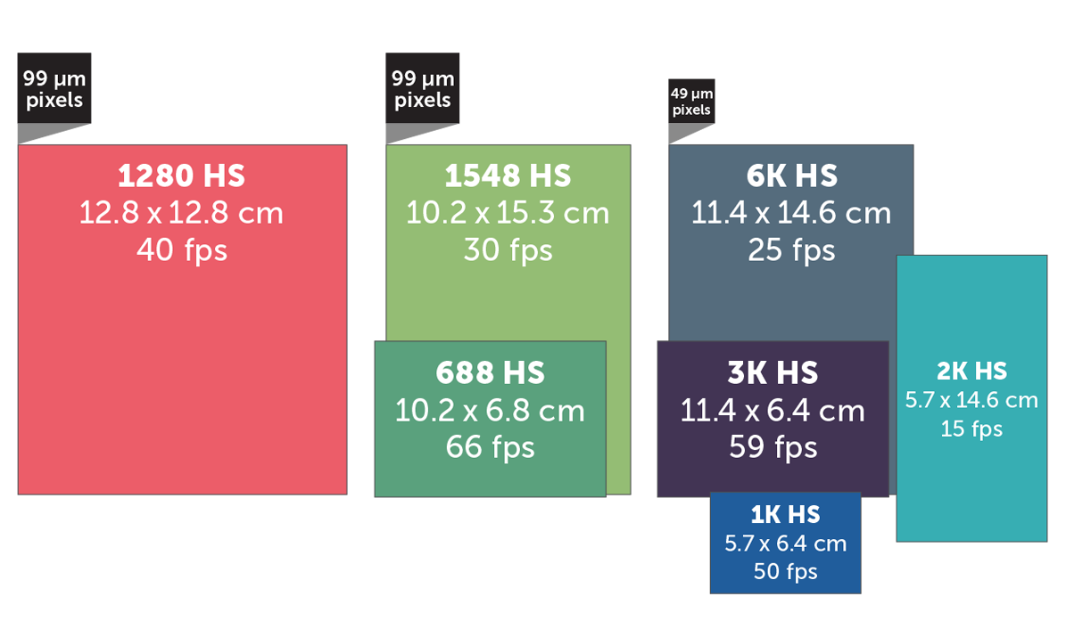 Standard models in a range of pixel and detector sizes